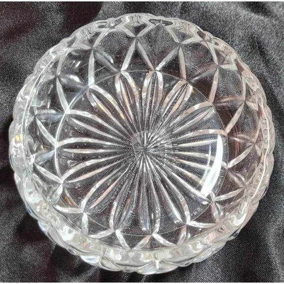 Vtg 1996 Clear Cut Glass Trinket Jar Jewelry Candy Keepsake Teardrop Shape Lid - Picture 10 of 11